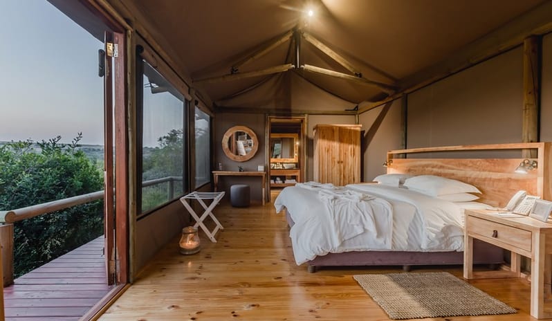 LUXURY SAFARI TENT BEDROOM SIDE VIEW